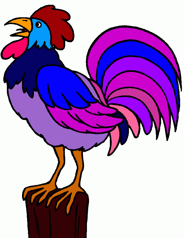 galo pintado para colorir e imprimir