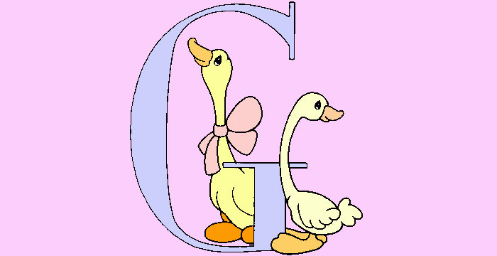 Ganso fêmea com seu bebê para colorir e imprimir