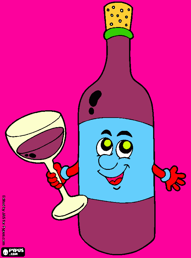 GARRAFA HARMONY WINE para colorir e imprimir
