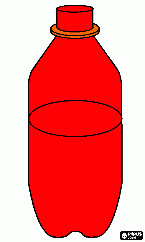 Garrafa pet vermenlho para colorir e imprimir