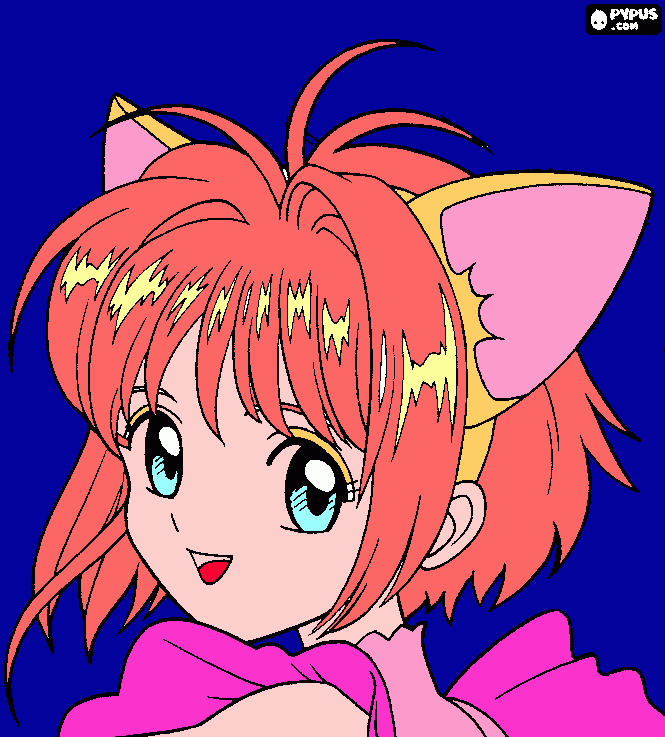 gata mangá para colorir e imprimir