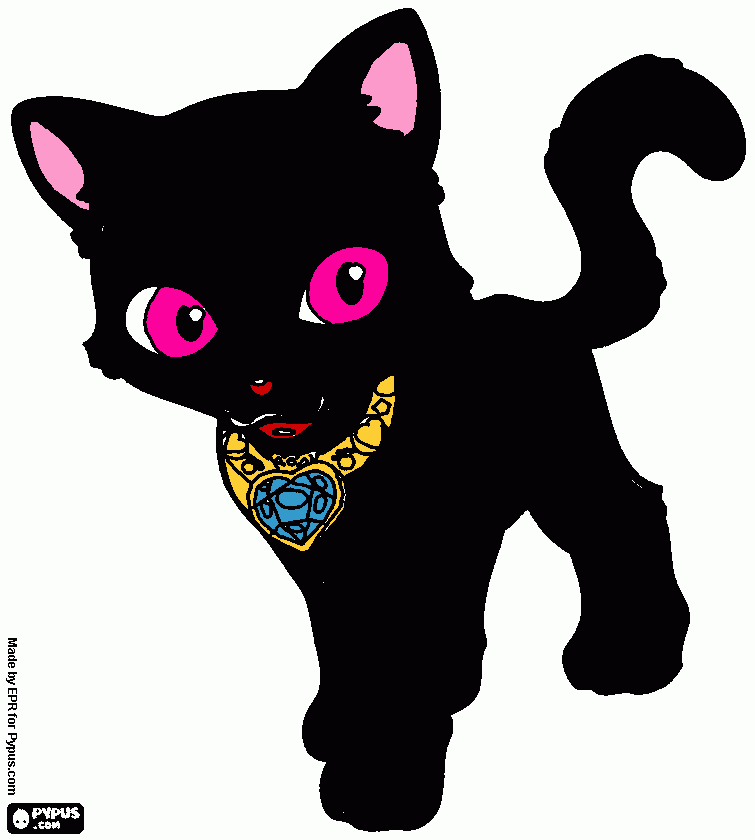 gatinha preta para colorir e imprimir