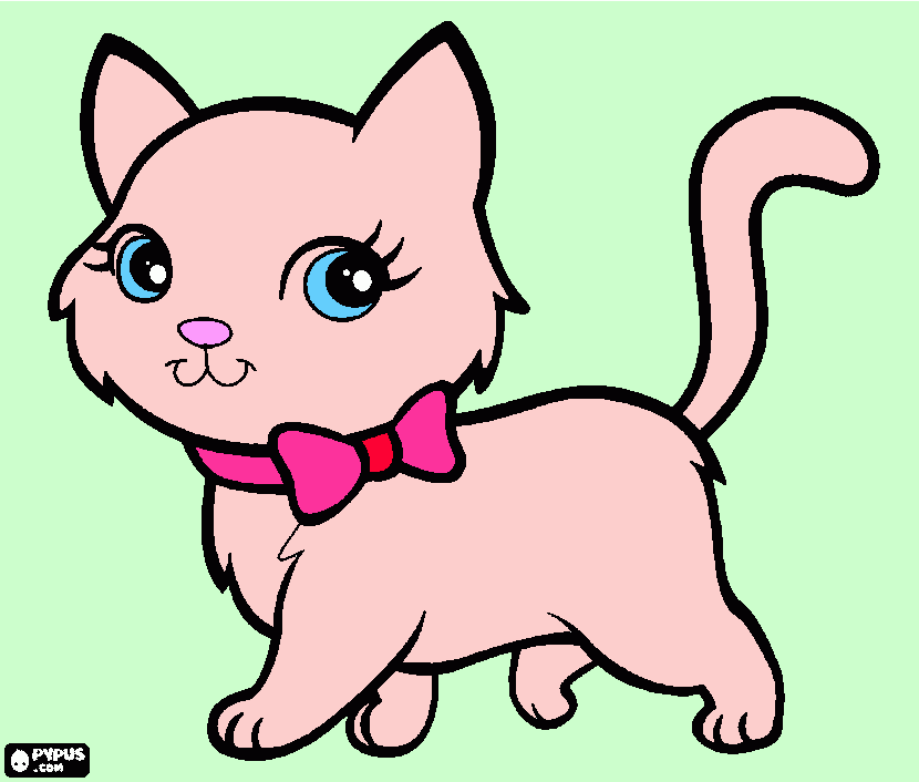 gatita push para colorir e imprimir
