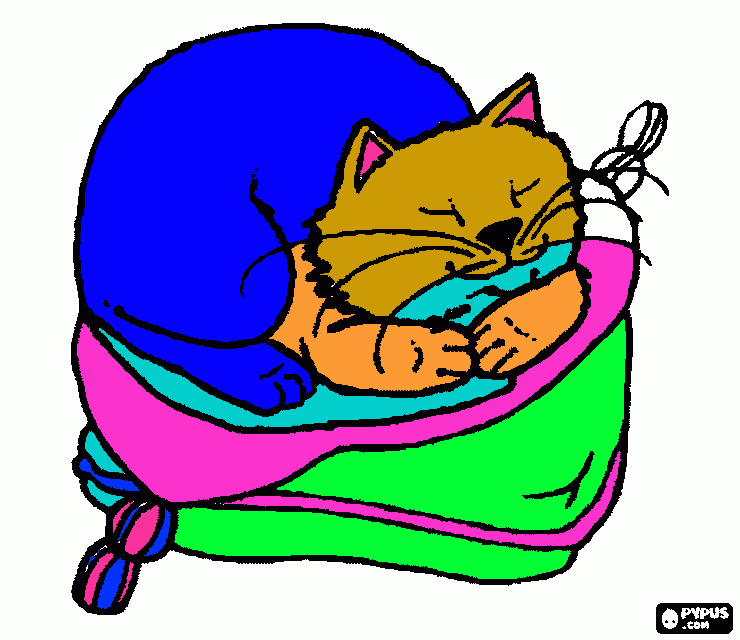 gato azul para colorir e imprimir