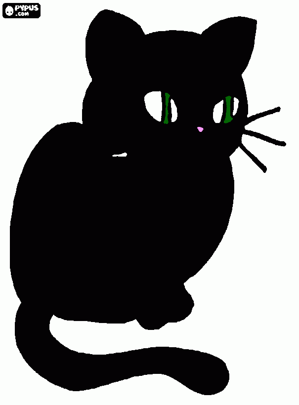 gato com olhos verdes para colorir e imprimir