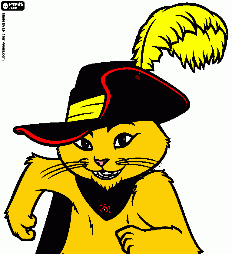 gato das botas 2 para colorir e imprimir