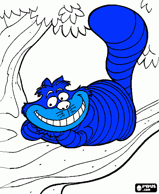 Gato de Cheshire para colorir e imprimir