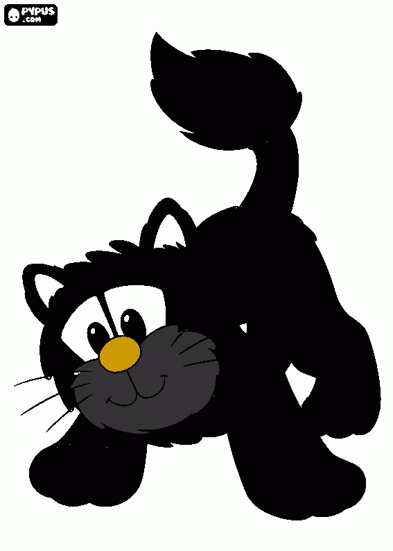 gato preto para colorir e imprimir
