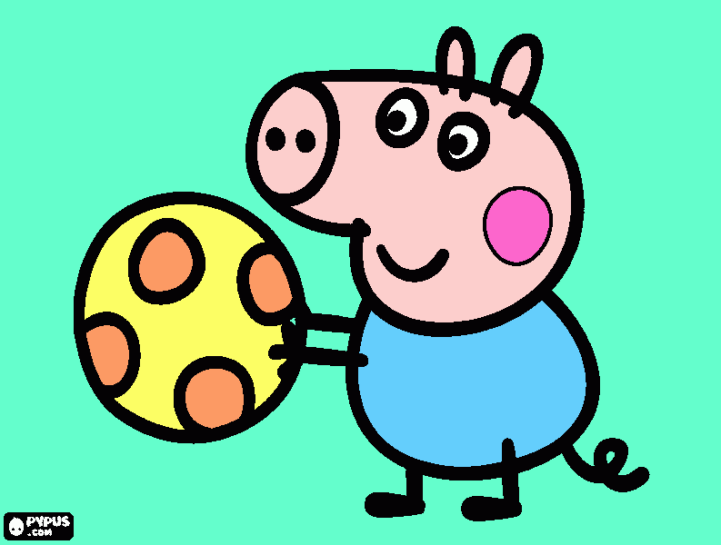 geoge com a bola para colorir e imprimir