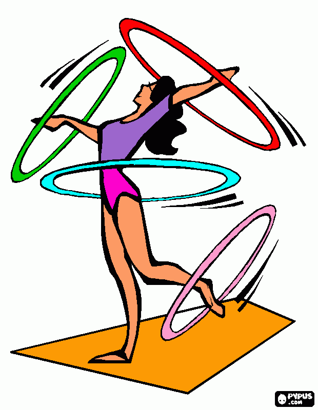 ginastica com arcos para colorir e imprimir