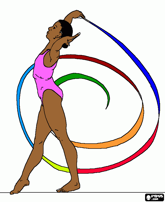 Ginástica Ritmica para colorir e imprimir