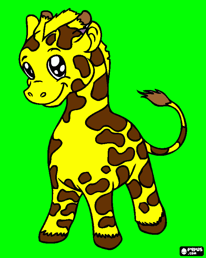 girafa sem sono para colorir e imprimir