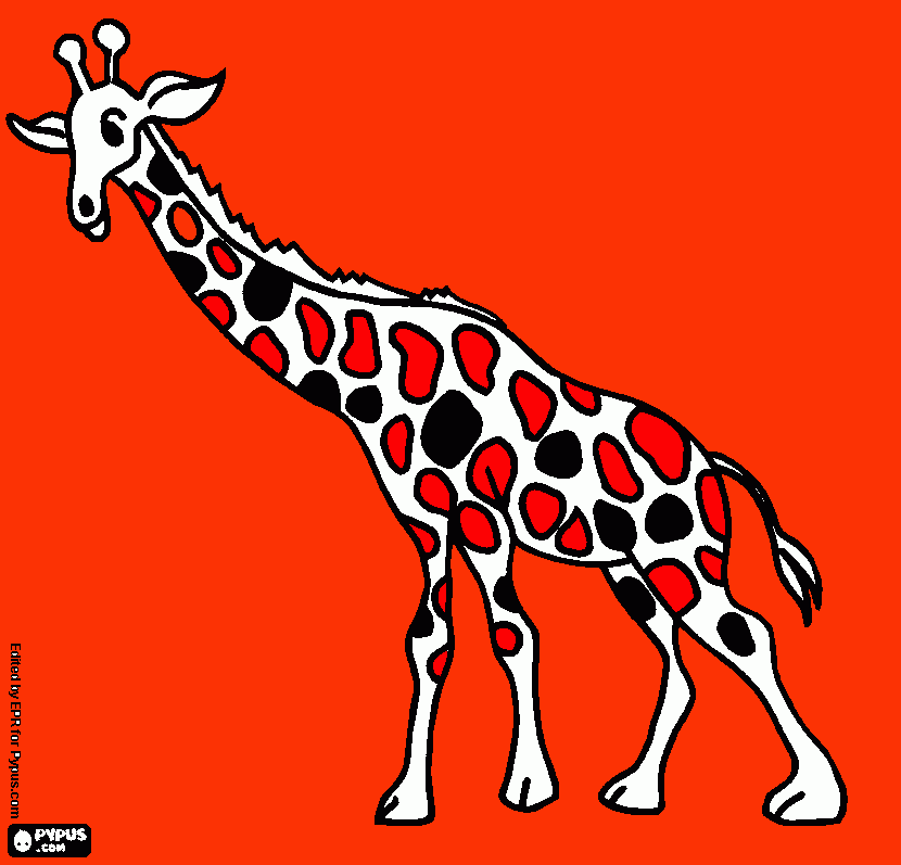 girafinha flamenguista para colorir e imprimir