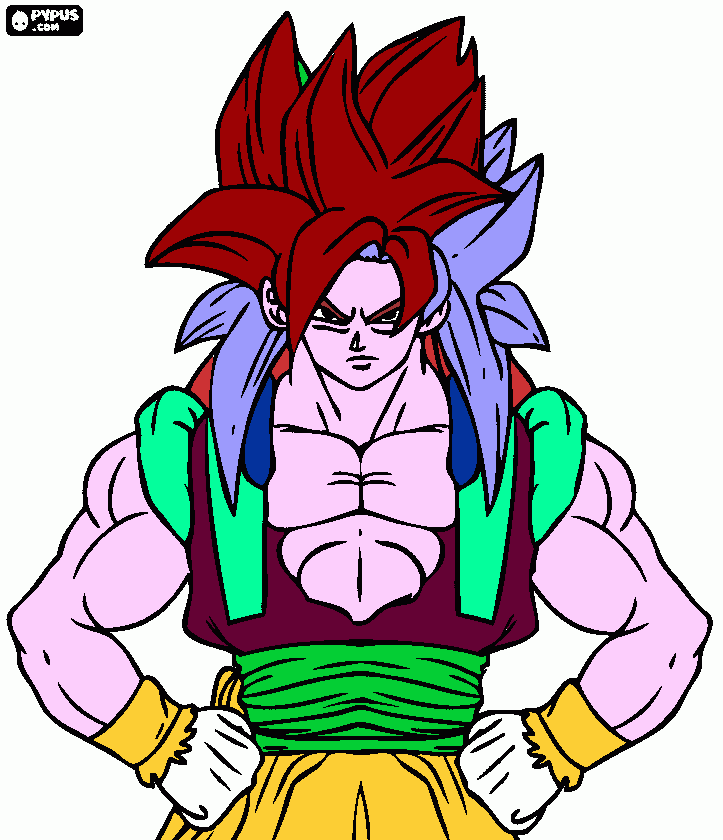 gogeta goku para colorir e imprimir