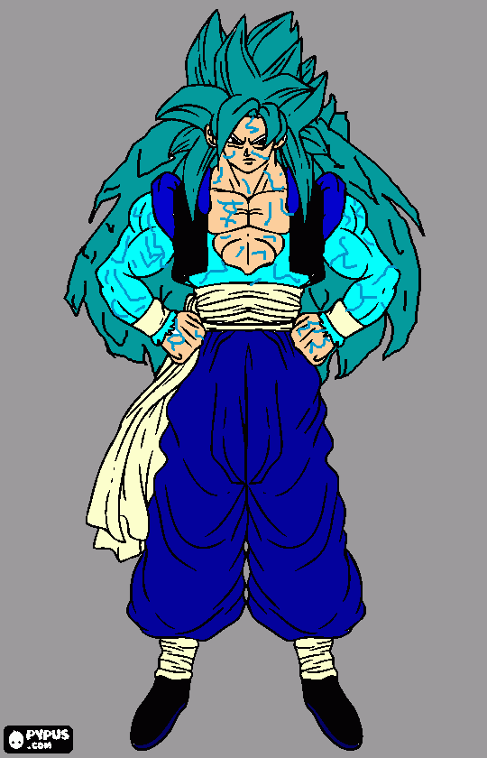 GOGETA SSJ GOD para imprimir , desenho GOGETA SSJ GOD