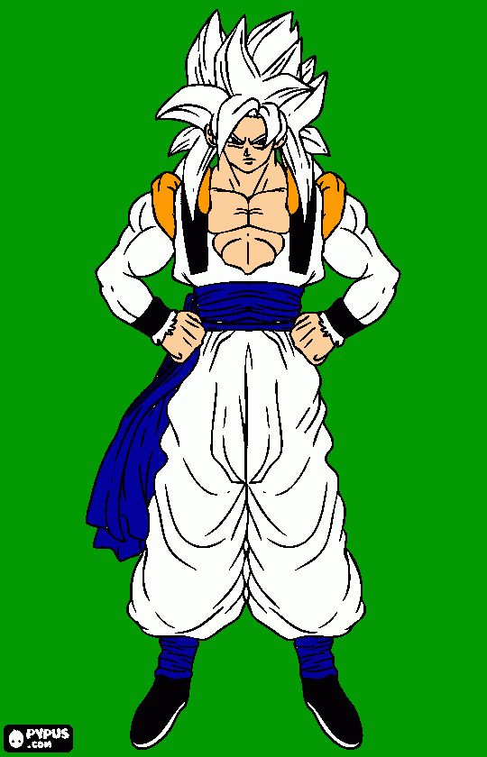 Gogeta Super Sa para imprimir , desenho Gogeta Super Sa