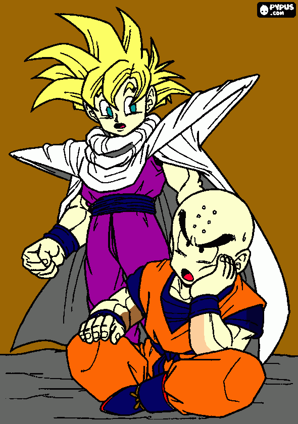 gohan e kuririm para colorir e imprimir