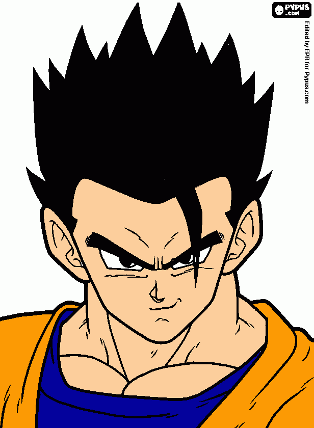 gohan jr.(obs é ele é neto do gohan não fio) para colorir e imprimir