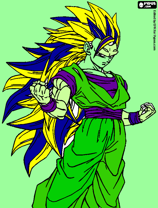 goku 3 para colorir e imprimir