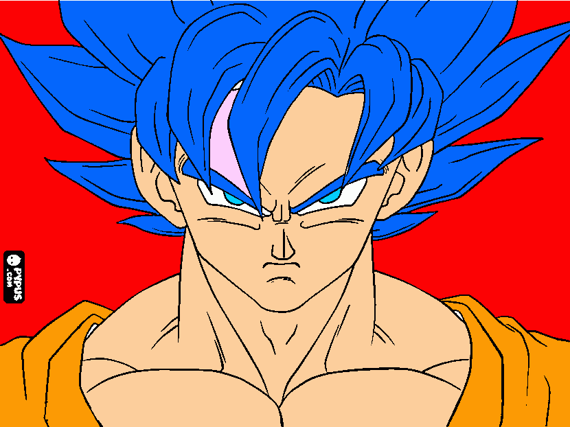 goku blui para colorir e imprimir