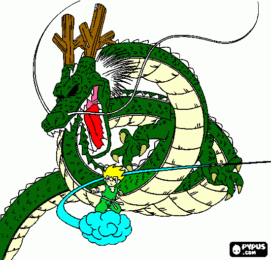 goku com afera do dragão para colorir e imprimir