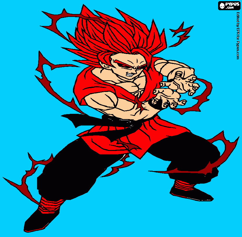 Goku Deus ssj 2 para colorir e imprimir