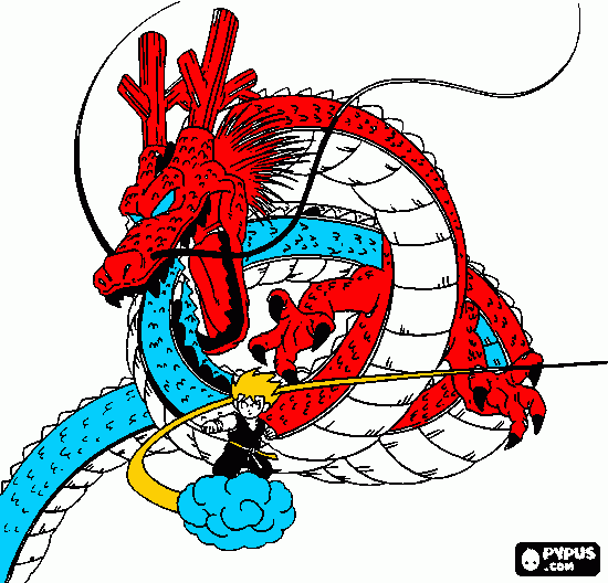 goku e dragon para colorir e imprimir