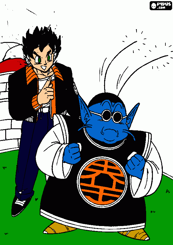 goku e senhor kaio para colorir e imprimir