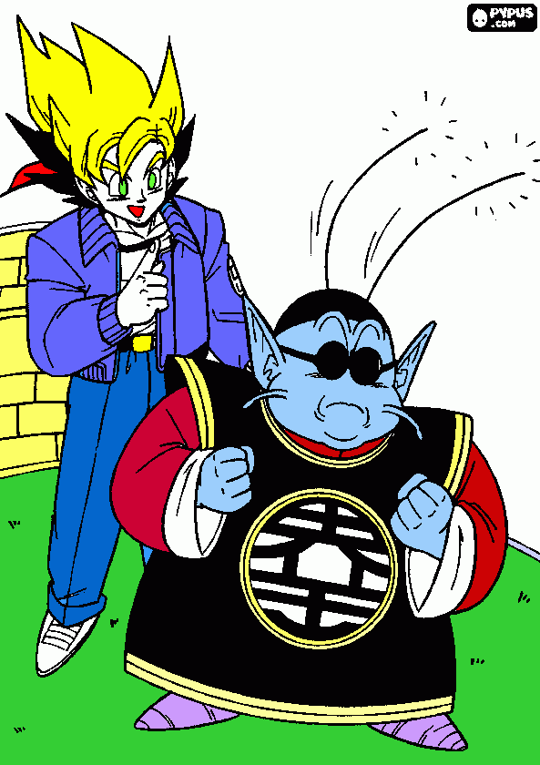 goku e sr kaio para colorir e imprimir