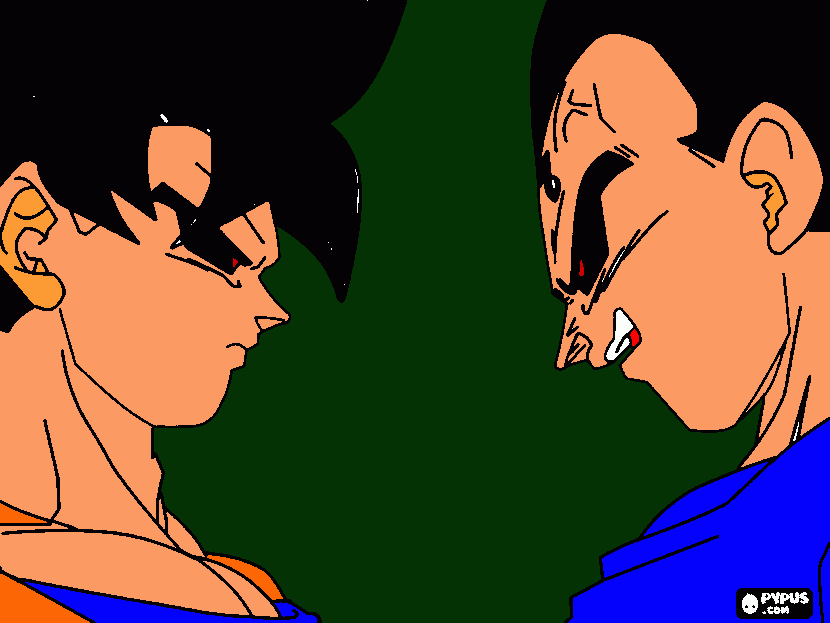 goku e vegeta do mal para colorir e imprimir