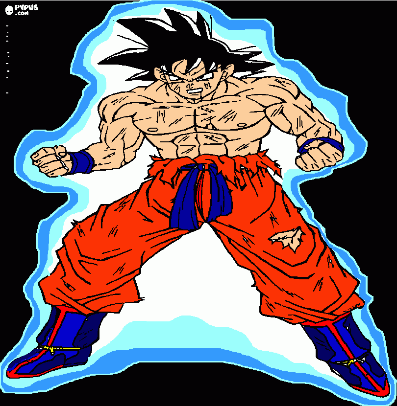 Goku Instinto S para imprimir , desenho Goku Instinto S