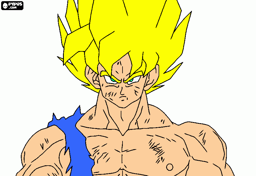 goku proto para lutar para colorir e imprimir