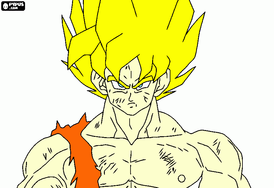 goku sayadin 2 para colorir e imprimir