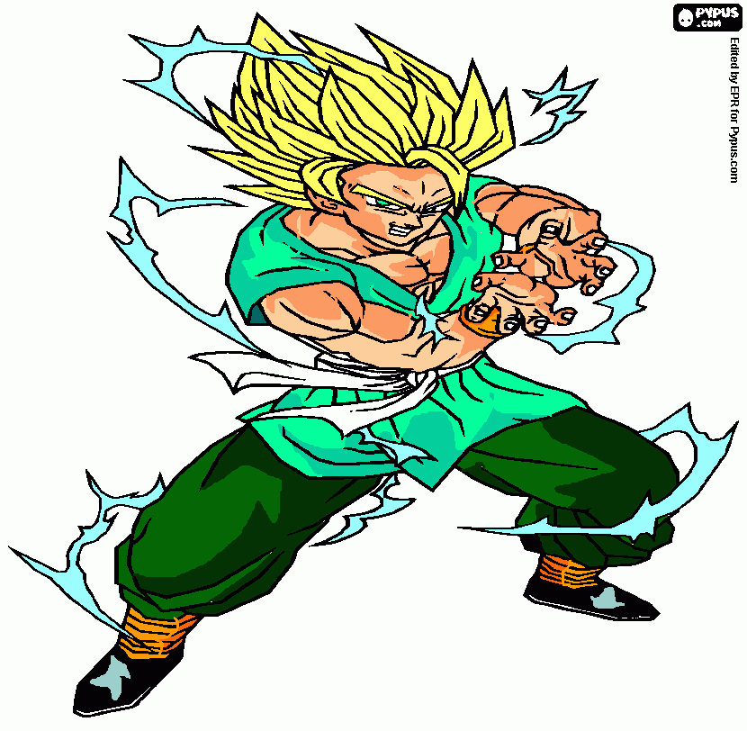 goku soltando o kamehameha para colorir e imprimir