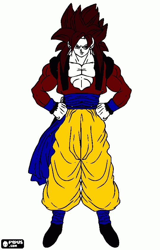 goku ss4 para colorir e imprimir