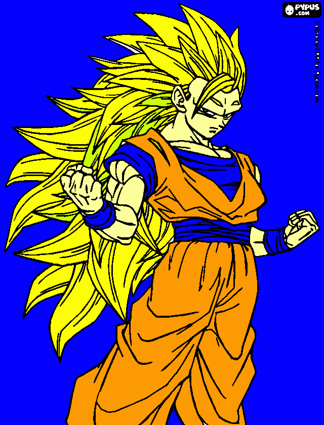goku ssj 3 para colorir e imprimir