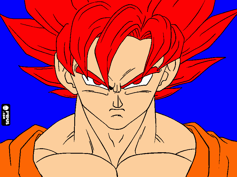 goku ssj deus para imprimir desenho goku ssj deus