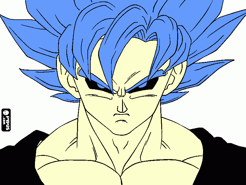goku ssj fury acabado de se transforma para colorir e imprimir