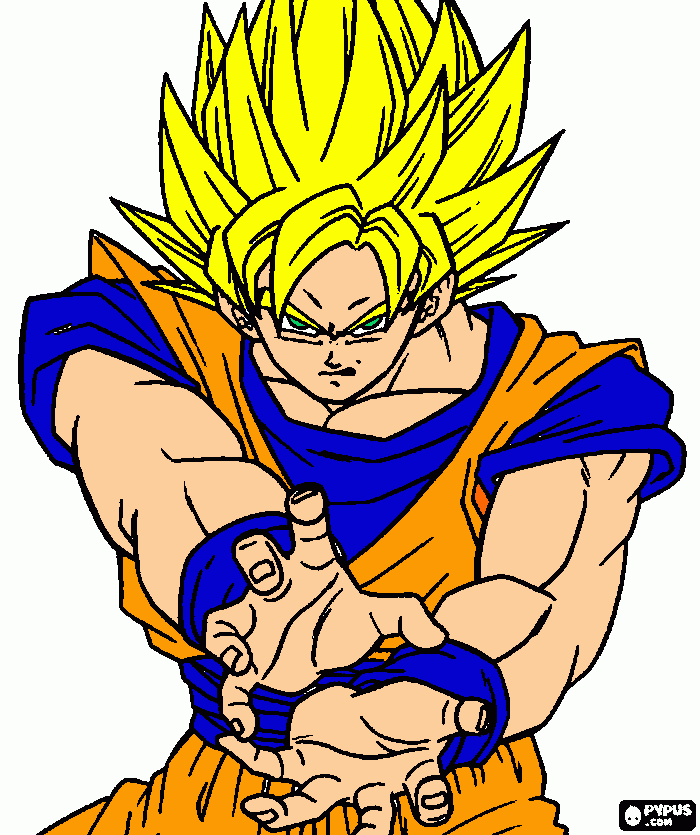 goku ssj1 para colorir e imprimir