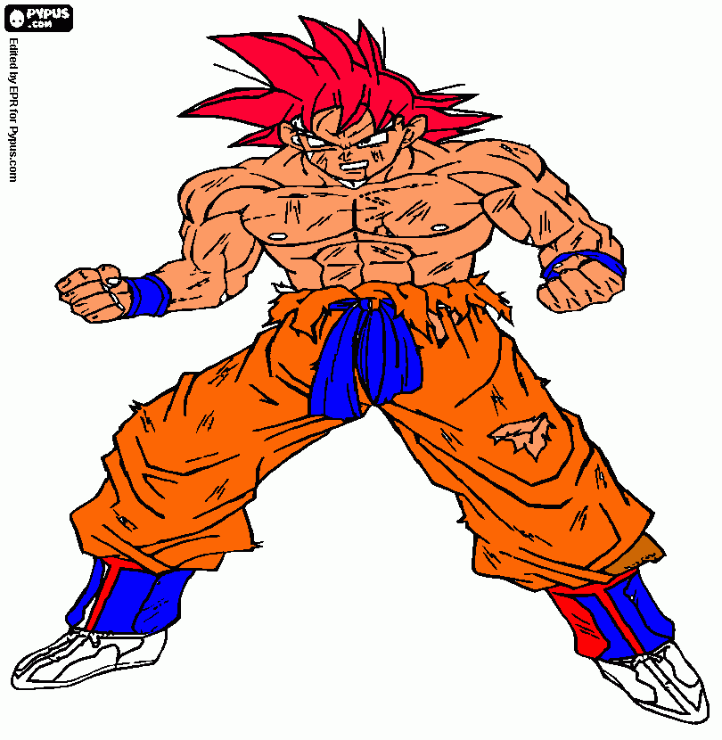 goku ssjdeus para colorir e imprimir