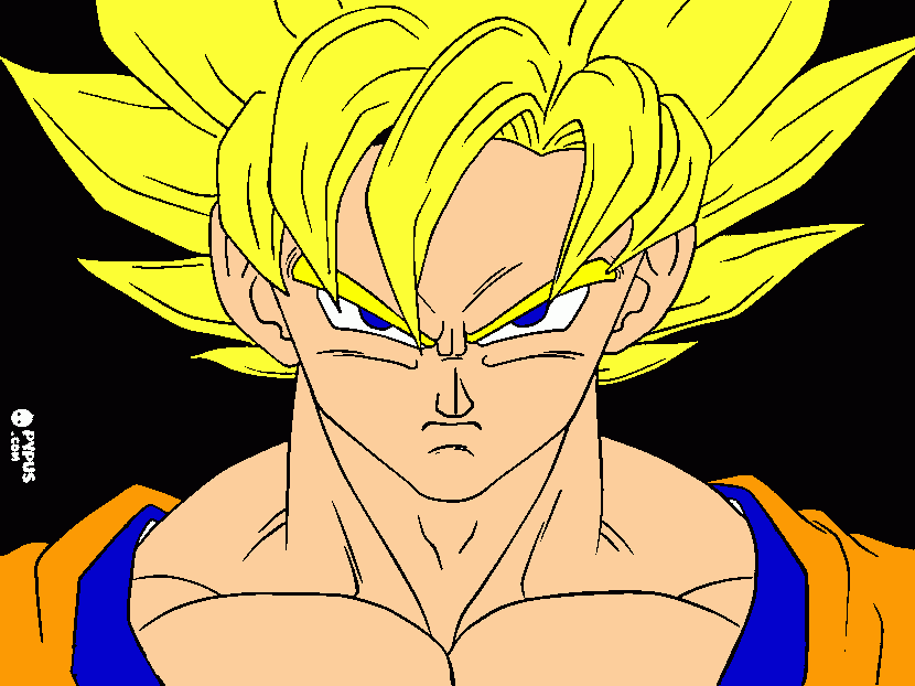 goku super saiadim para colorir e imprimir