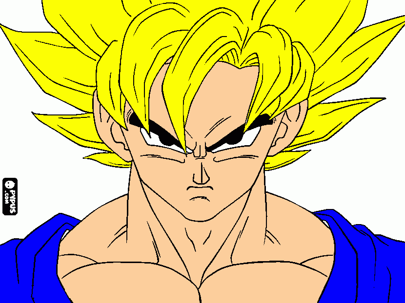 goku super saiadin niveo 4 para colorir e imprimir