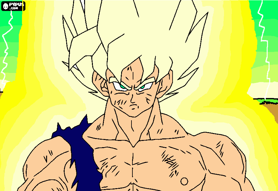goku super saiyajin de namekusei para colorir e imprimir