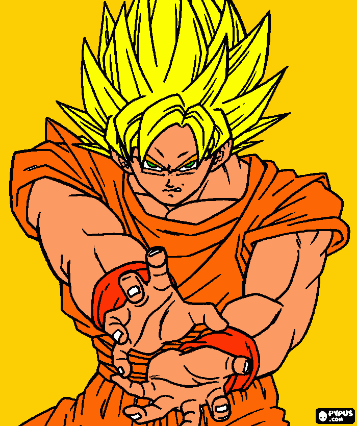 goku super saiyan 1 para colorir e imprimir