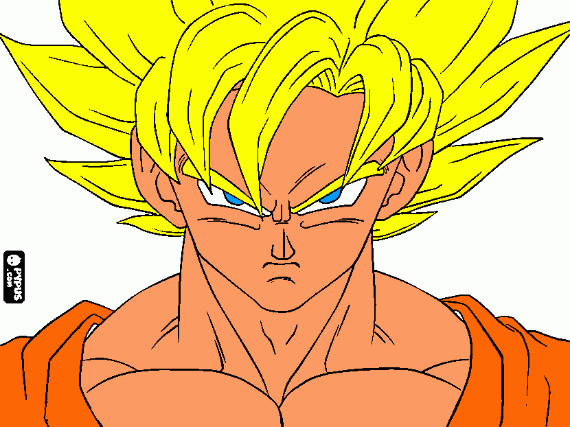 Goku Super Saiyan para colorir e imprimir