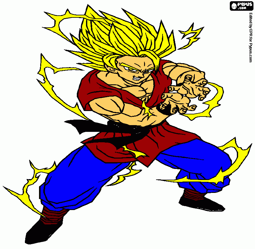 goku super sayajin 2 para colorir e imprimir