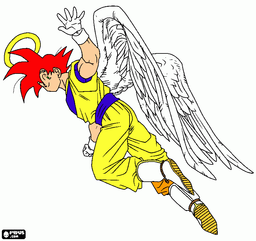 GOKU SUPER SAYAJIN SSJ DEUS para colorir e imprimir