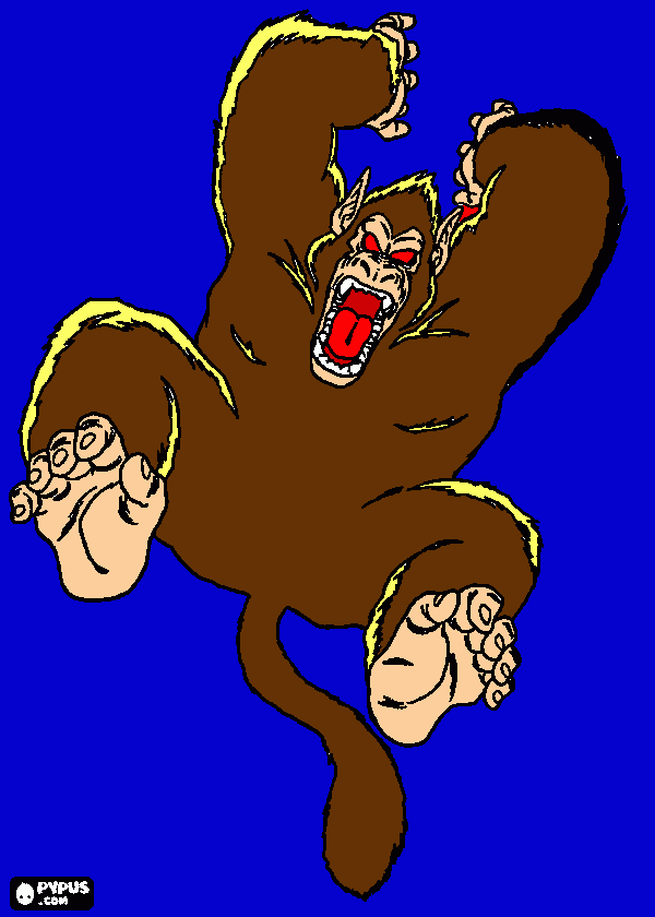 goku transformado em macaco para colorir e imprimir