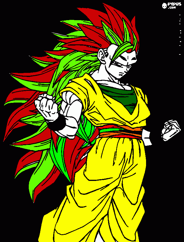 goku transformado para colorir e imprimir