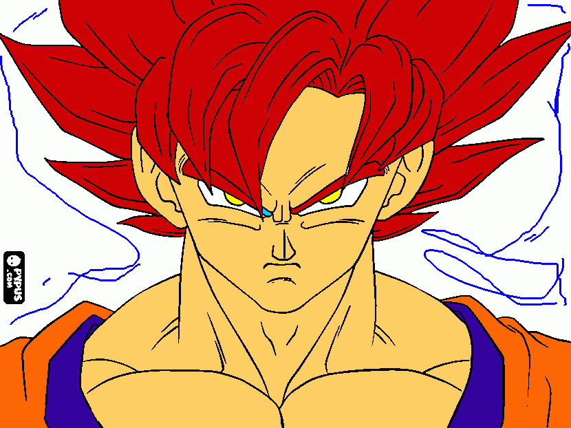 goku um super saijin 2 deus para colorir e imprimir